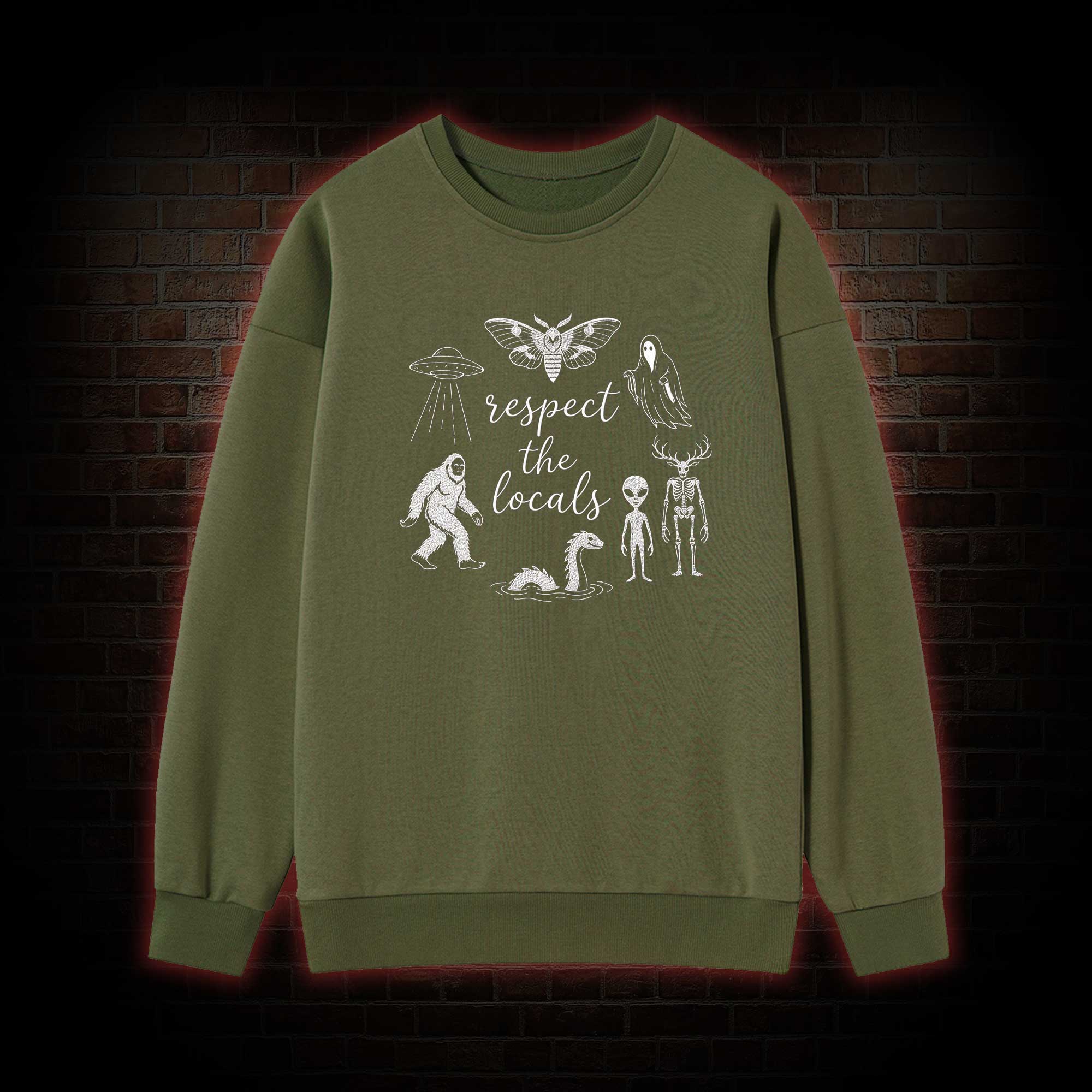 Respect the Locals Cryptid Embroidered Sweatshirt