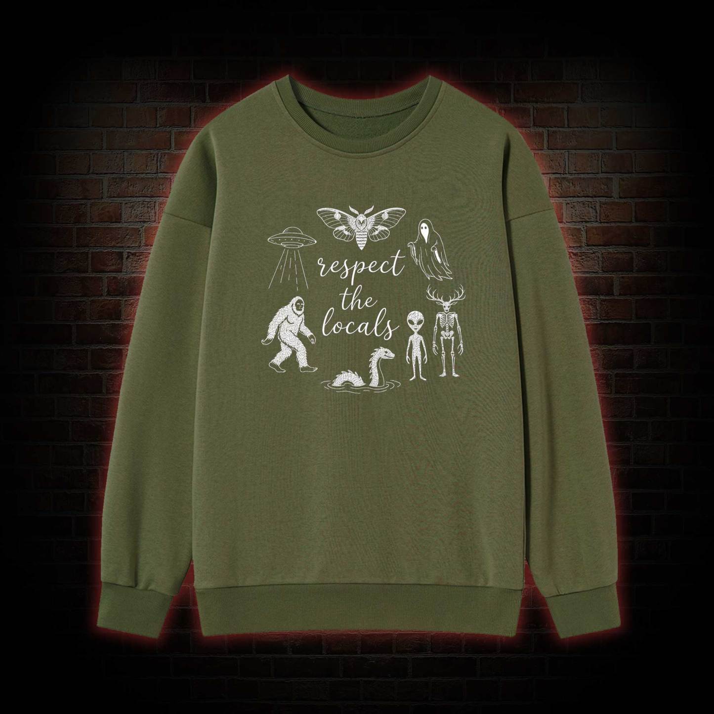 Respect the Locals Cryptid Embroidered Sweatshirt