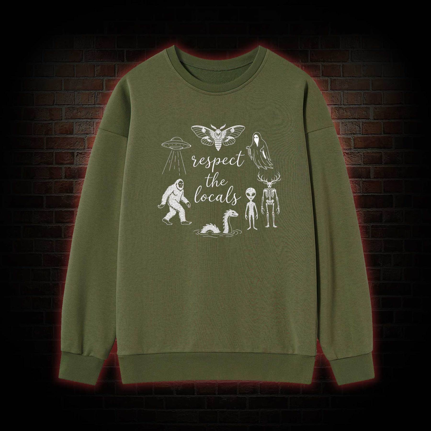 Respect the Locals Cryptid Embroidered Sweatshirt