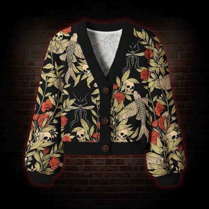 Skull and Flying Fish Women's Cardigan Sweater