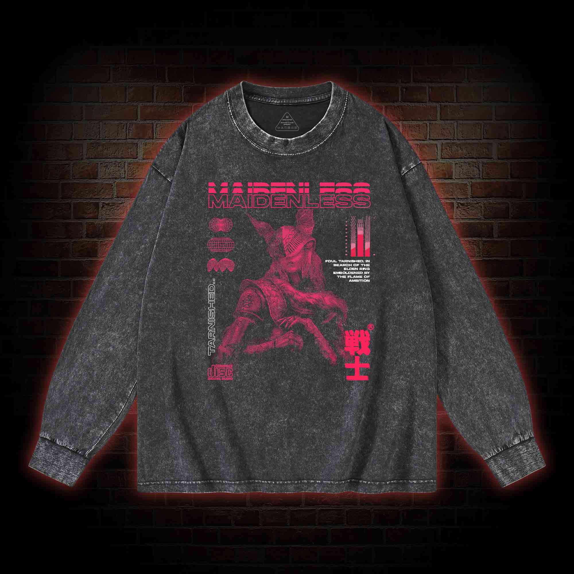Maidenless Warrior Washed Long-Sleeve T-shirt