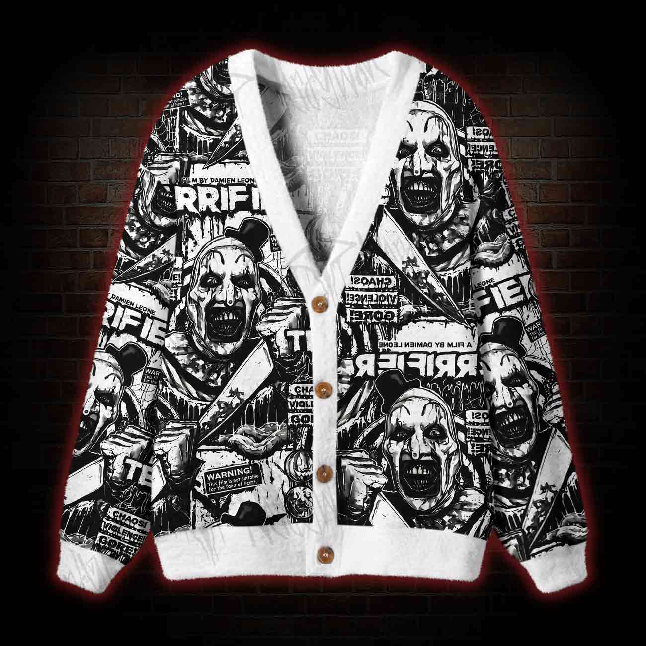 Warning Cardigan Sweater