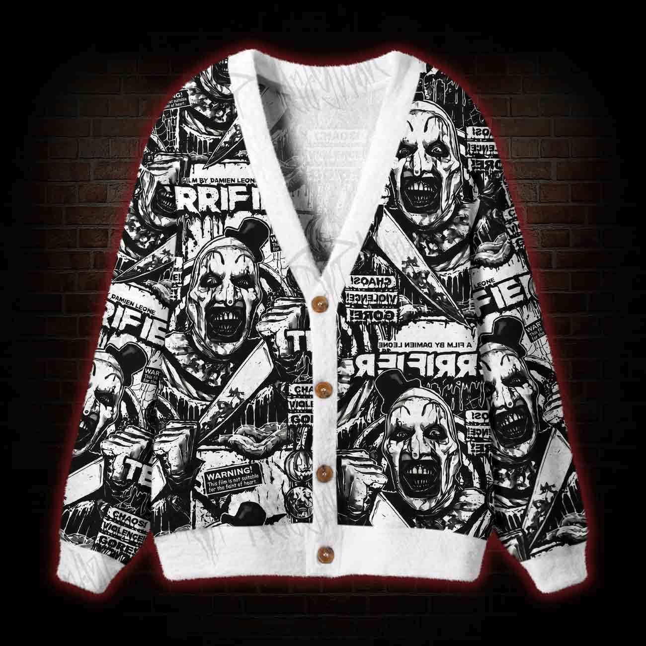 Warning Cardigan Sweater