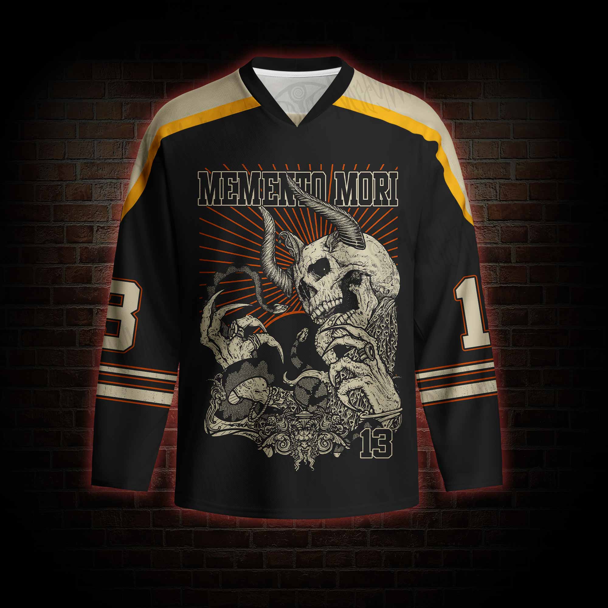 Memento Mori Horror Long Sleeve Hockey Jersey
