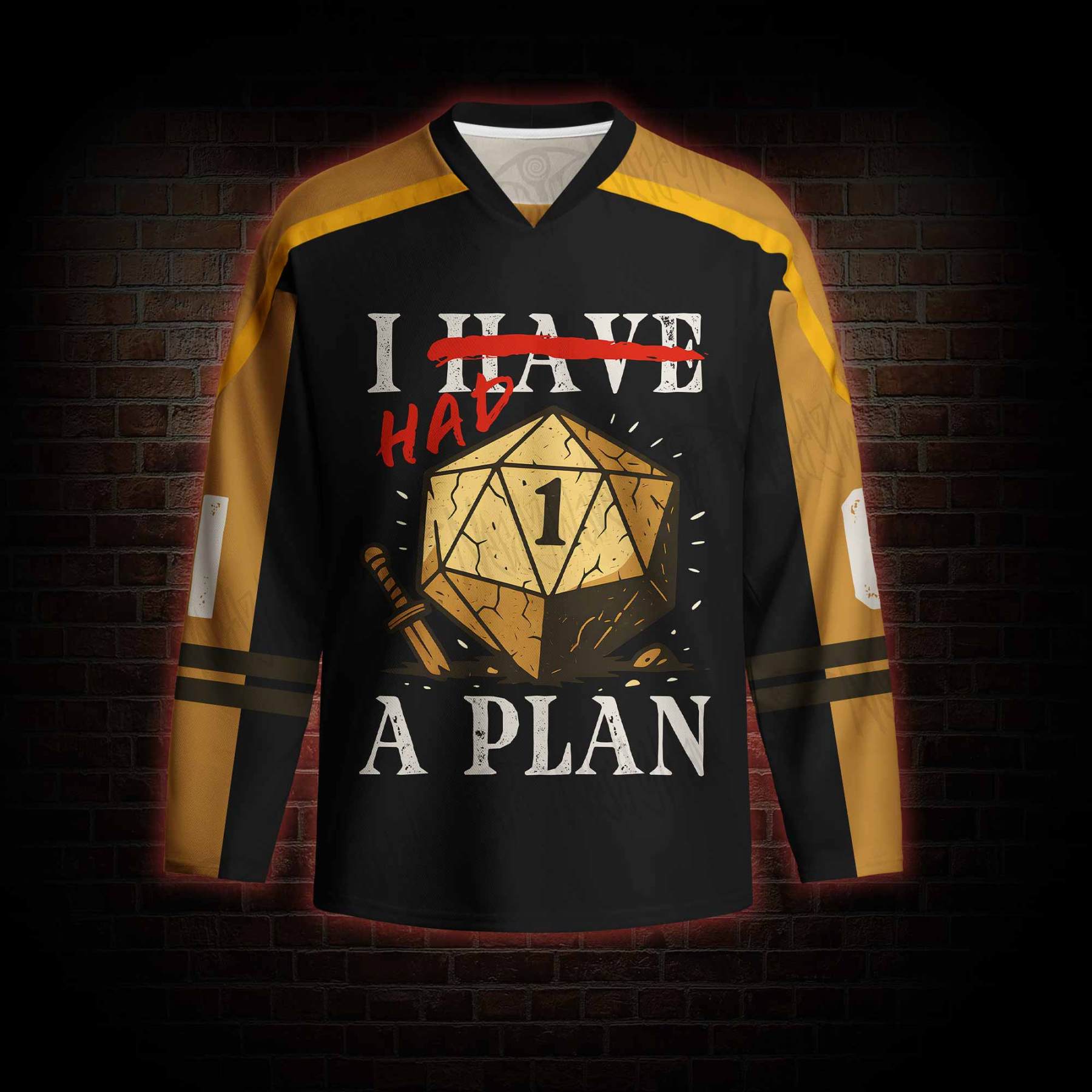 I Had a Plan Long Sleeve Hockey Jersey