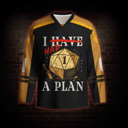 I Had a Plan Long Sleeve Hockey Jersey