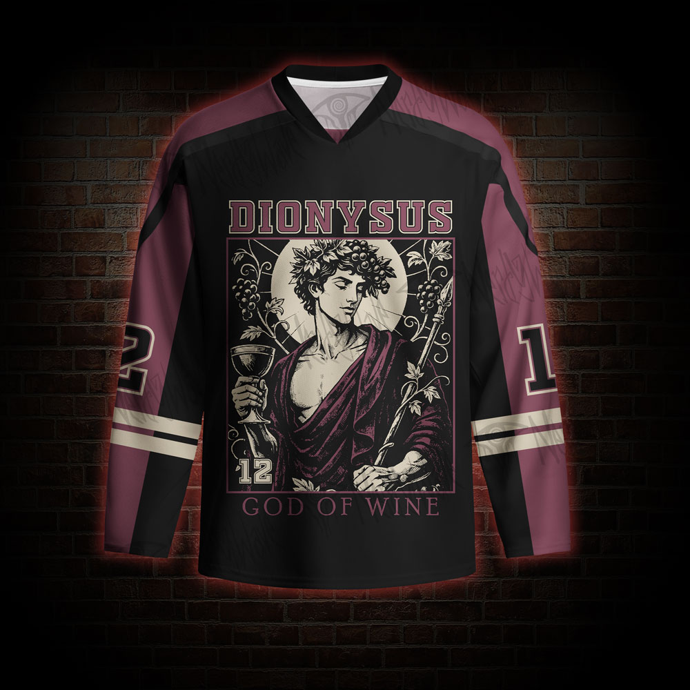 God of Wine Greek Mythology Long Sleeve Hockey Jersey