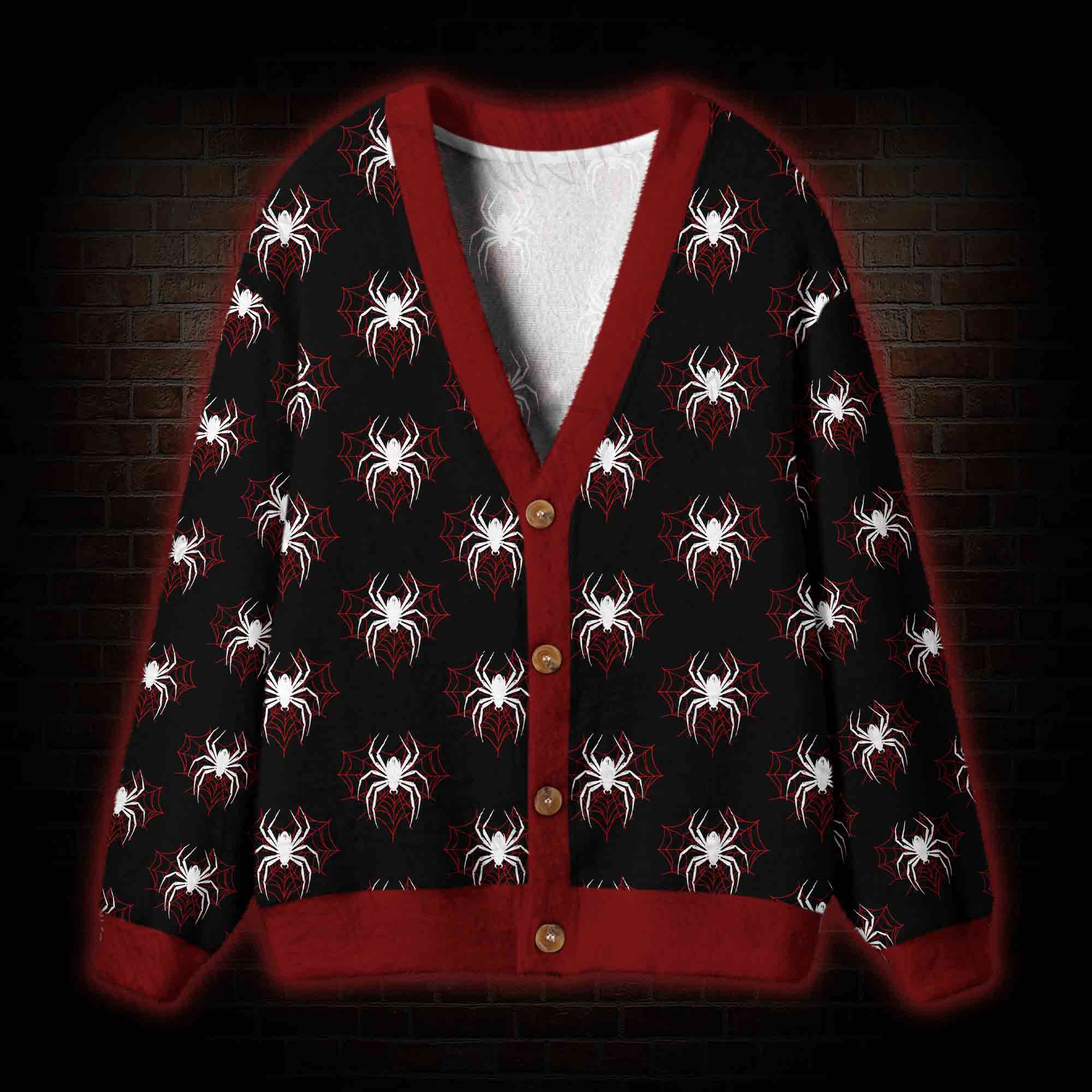 Midnight Spiders Cardigan Sweater