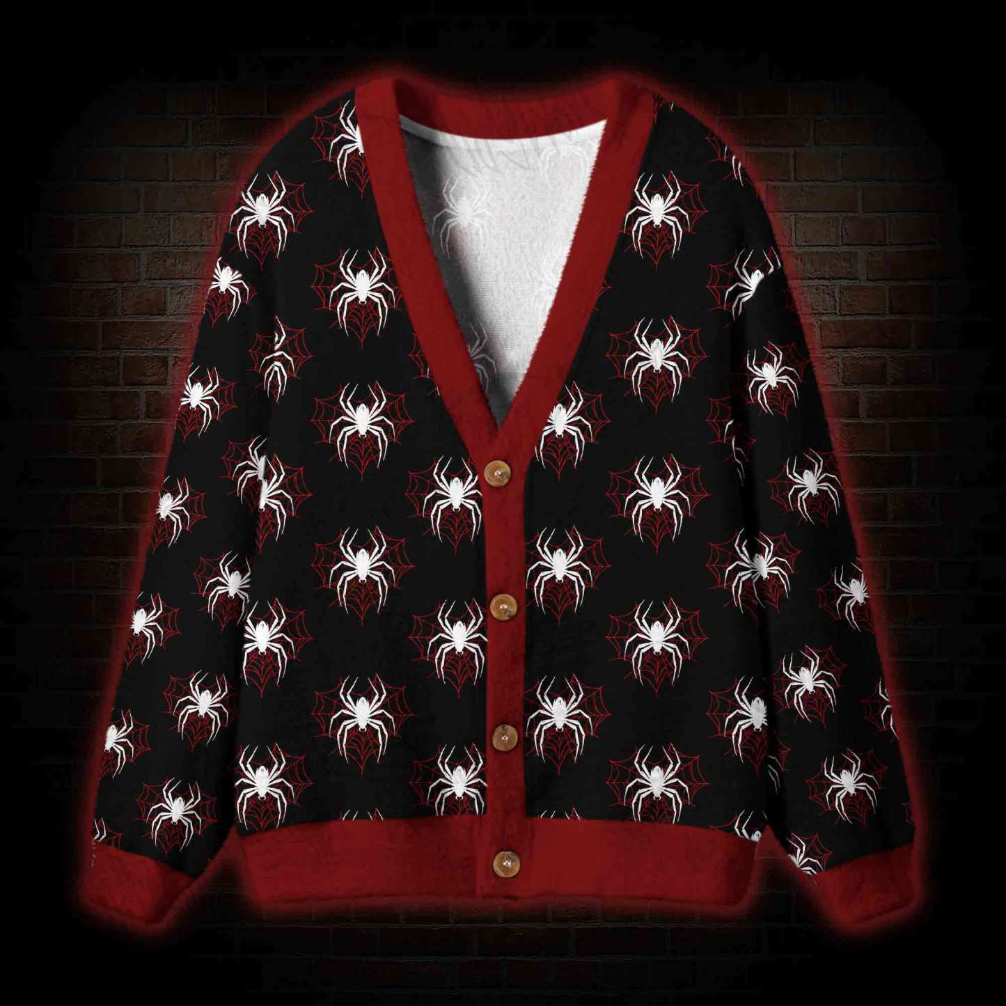 Midnight Spiders Cardigan Sweater
