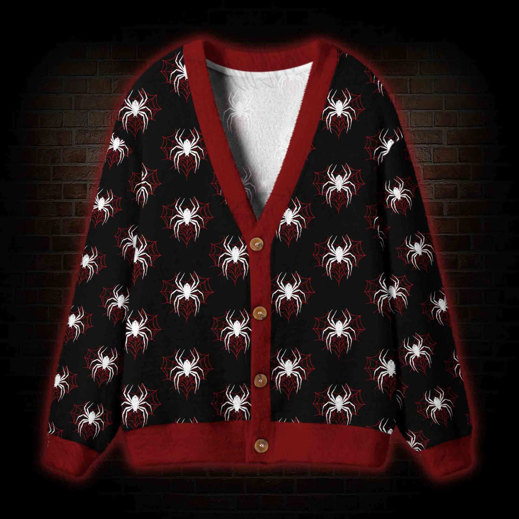Midnight Spiders Cardigan Sweater
