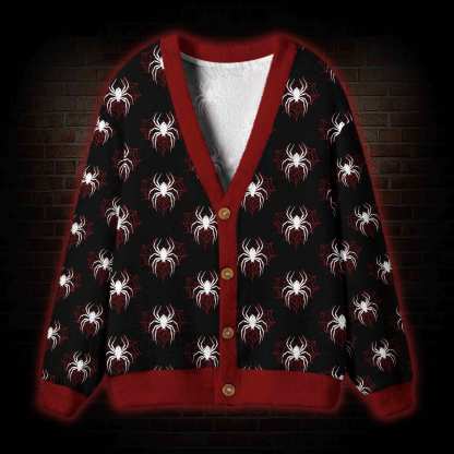 Midnight Spiders Cardigan Sweater