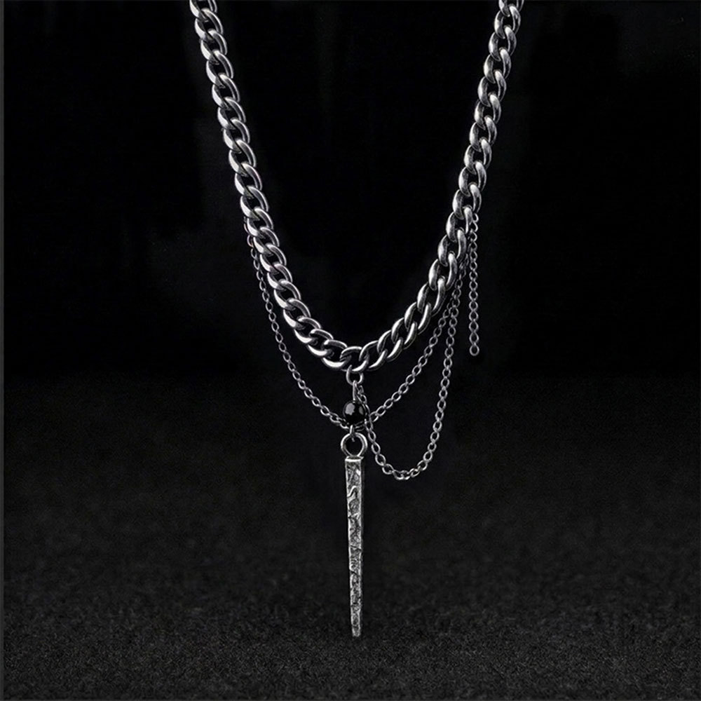 Layered Nail Pendant Necklace