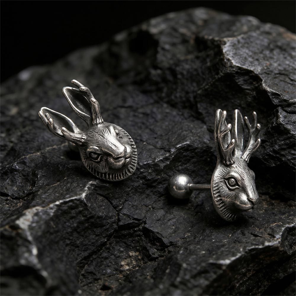 Cross Hare Stud Earring
