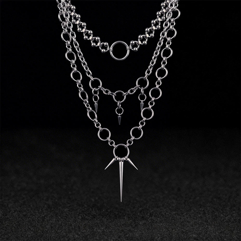 Gothic Layered Spike Necklace
