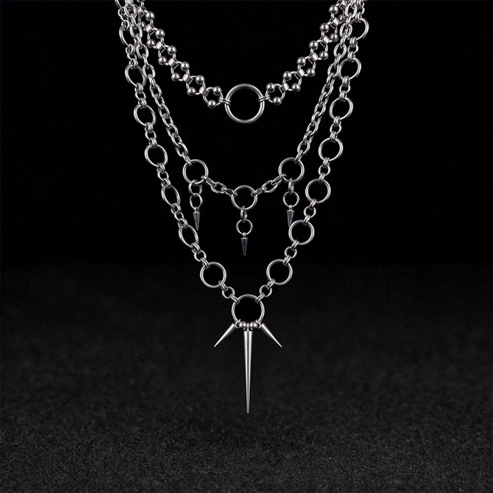 Gothic Layered Spike Necklace