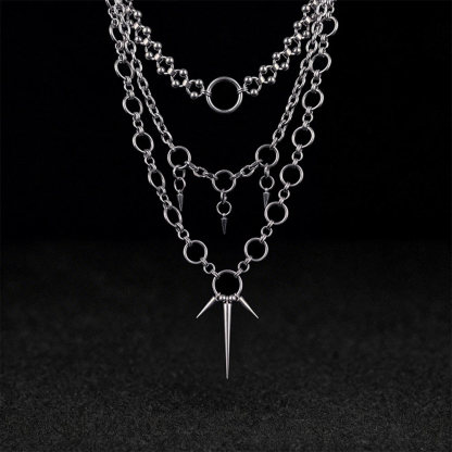 Gothic Layered Spike Necklace