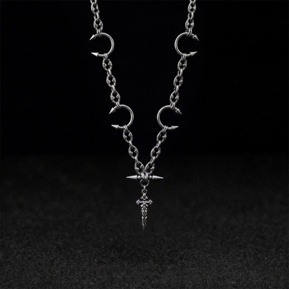 Gothic Septum Link Cross Necklace