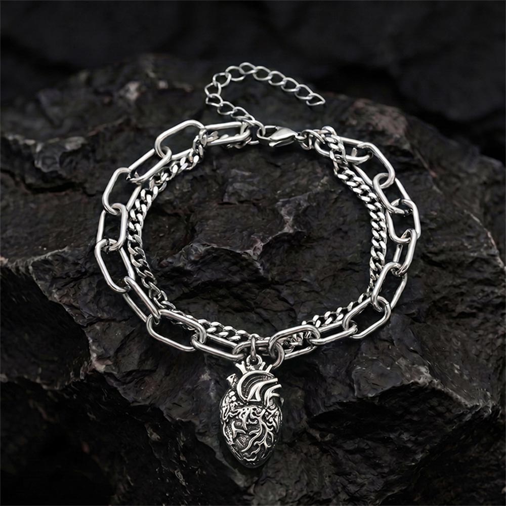 Anatomical Heart Layered Bracelet