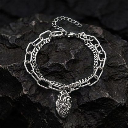 Anatomical Heart Layered Bracelet