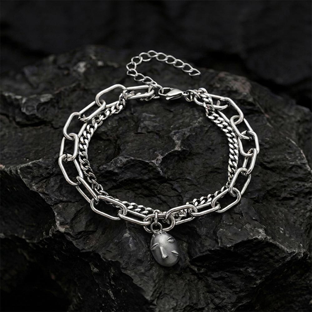 Faceless Thought Layered Bracelet