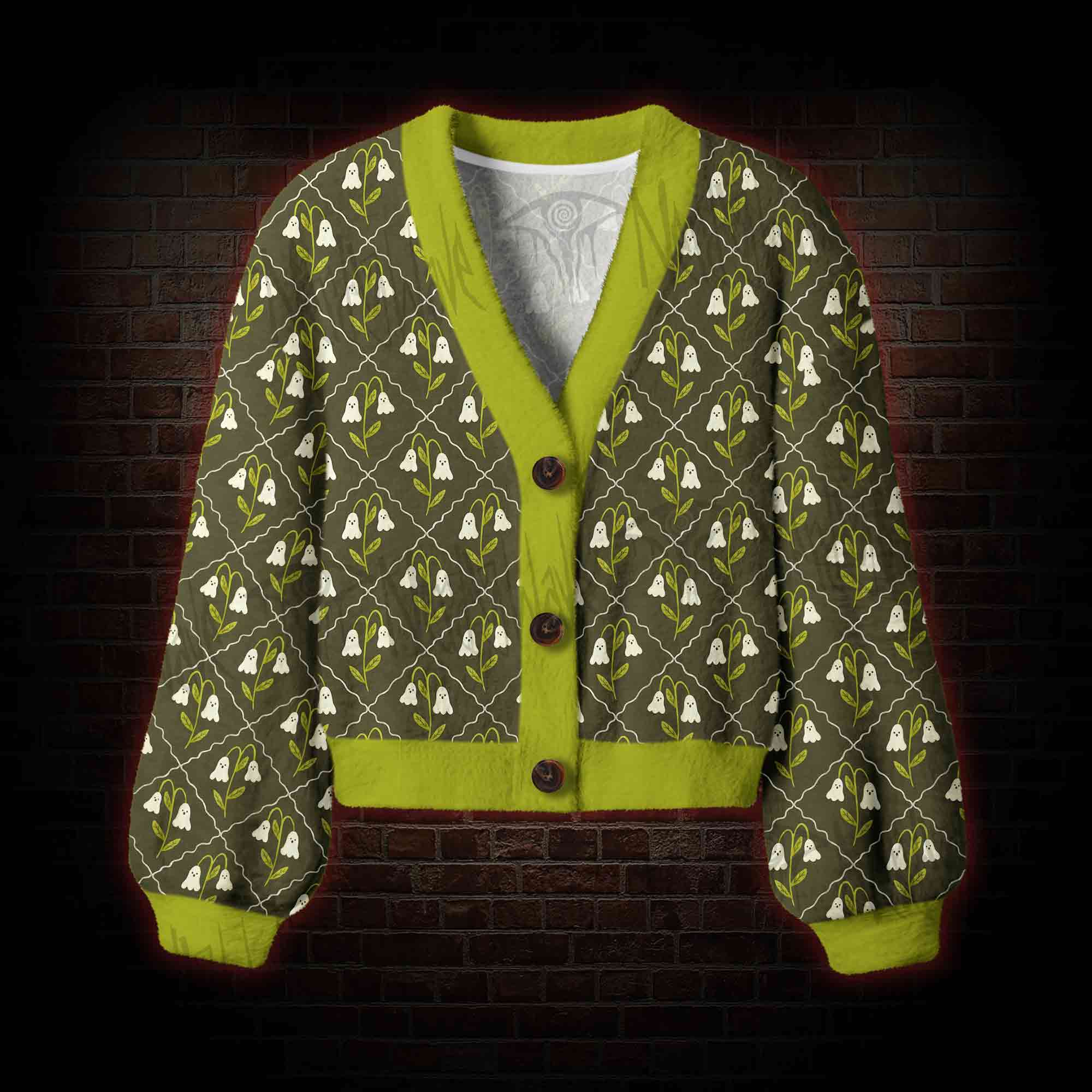 The Ghostly Bloom Women's Cardigan Sweater