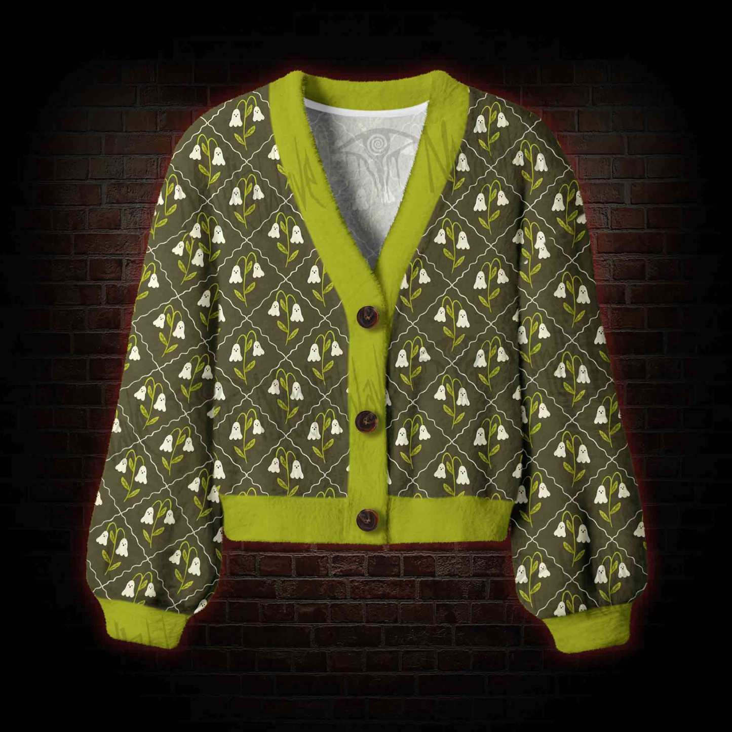 The Ghostly Bloom Women's Cardigan Sweater