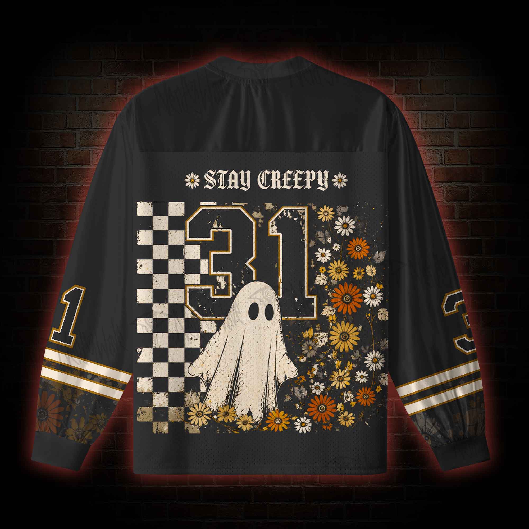 Stay Creepy V-Neck Long Sleeve Jersey
