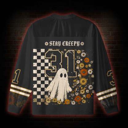 Stay Creepy V-Neck Long Sleeve Jersey