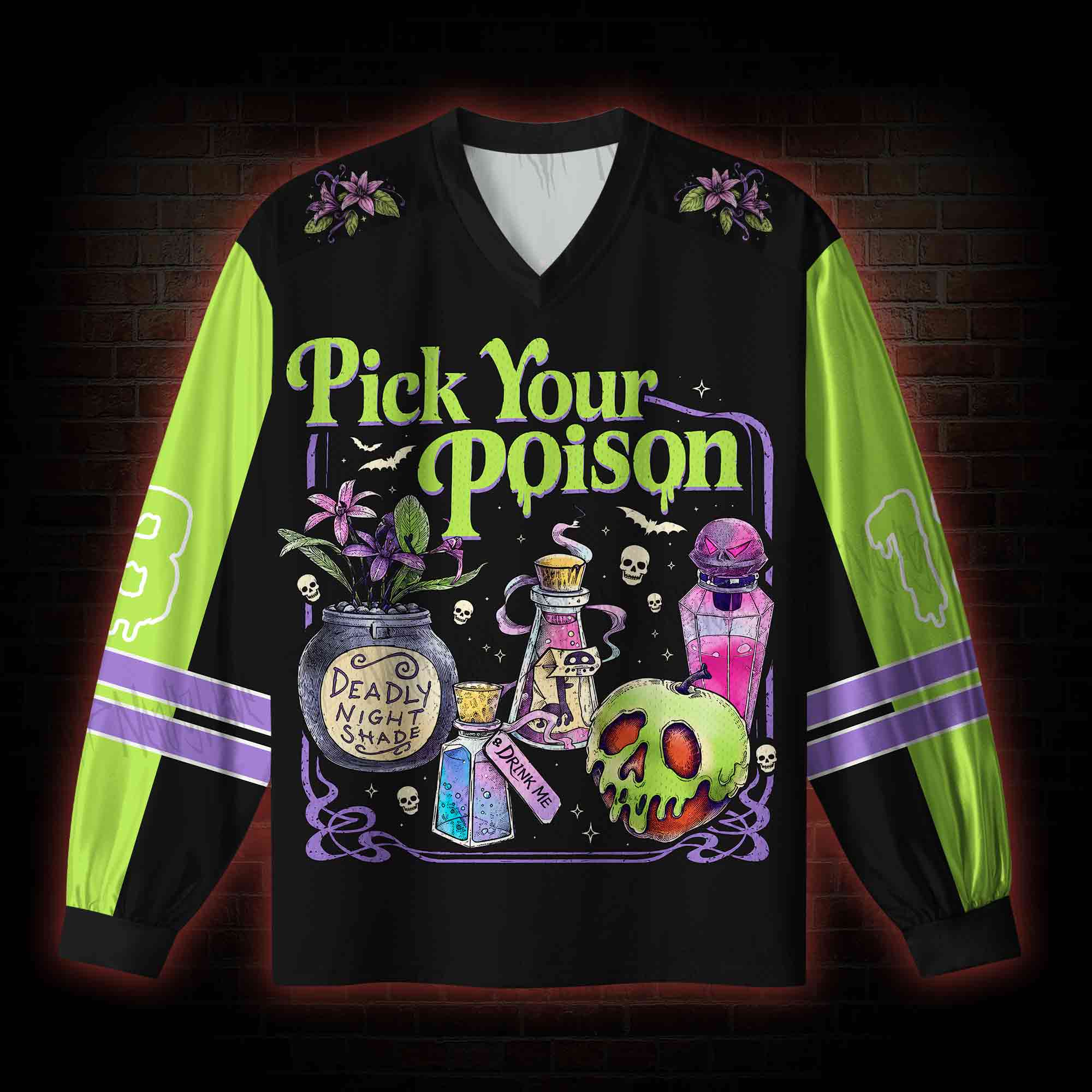 Pick Your Poison V-Neck Long Sleeve Jersey