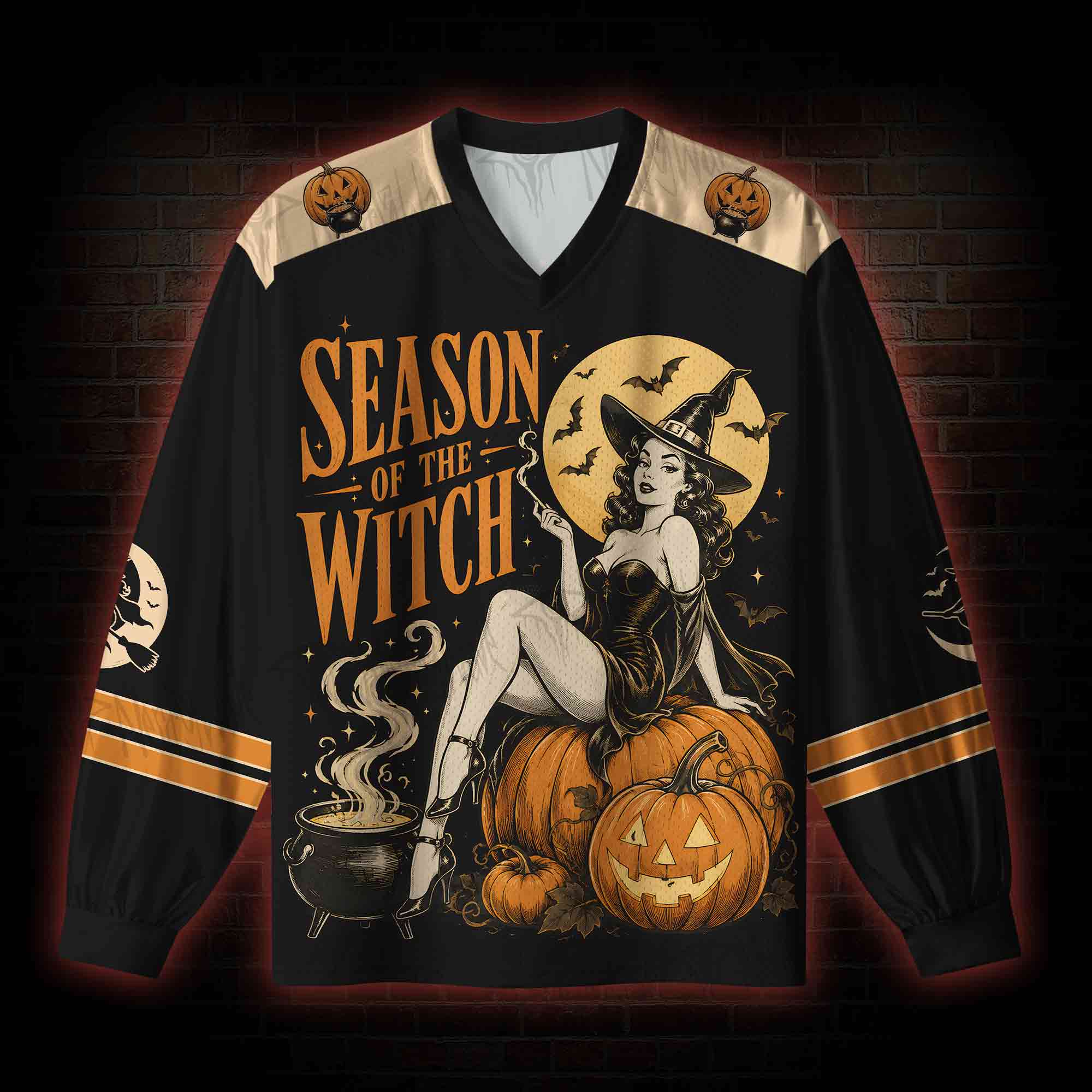 Season of the Witch V-Neck Long Sleeve Jersey