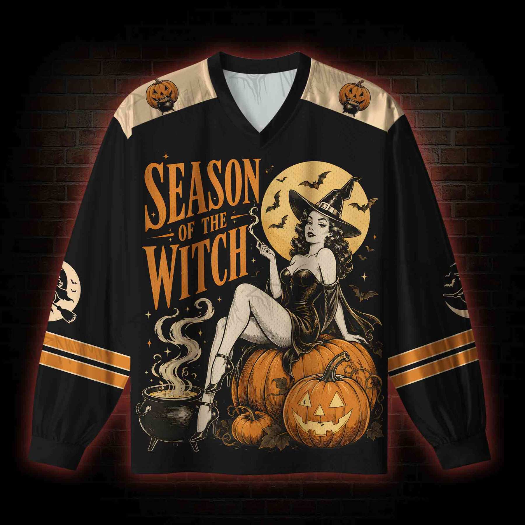 Season of the Witch V-Neck Long Sleeve Jersey