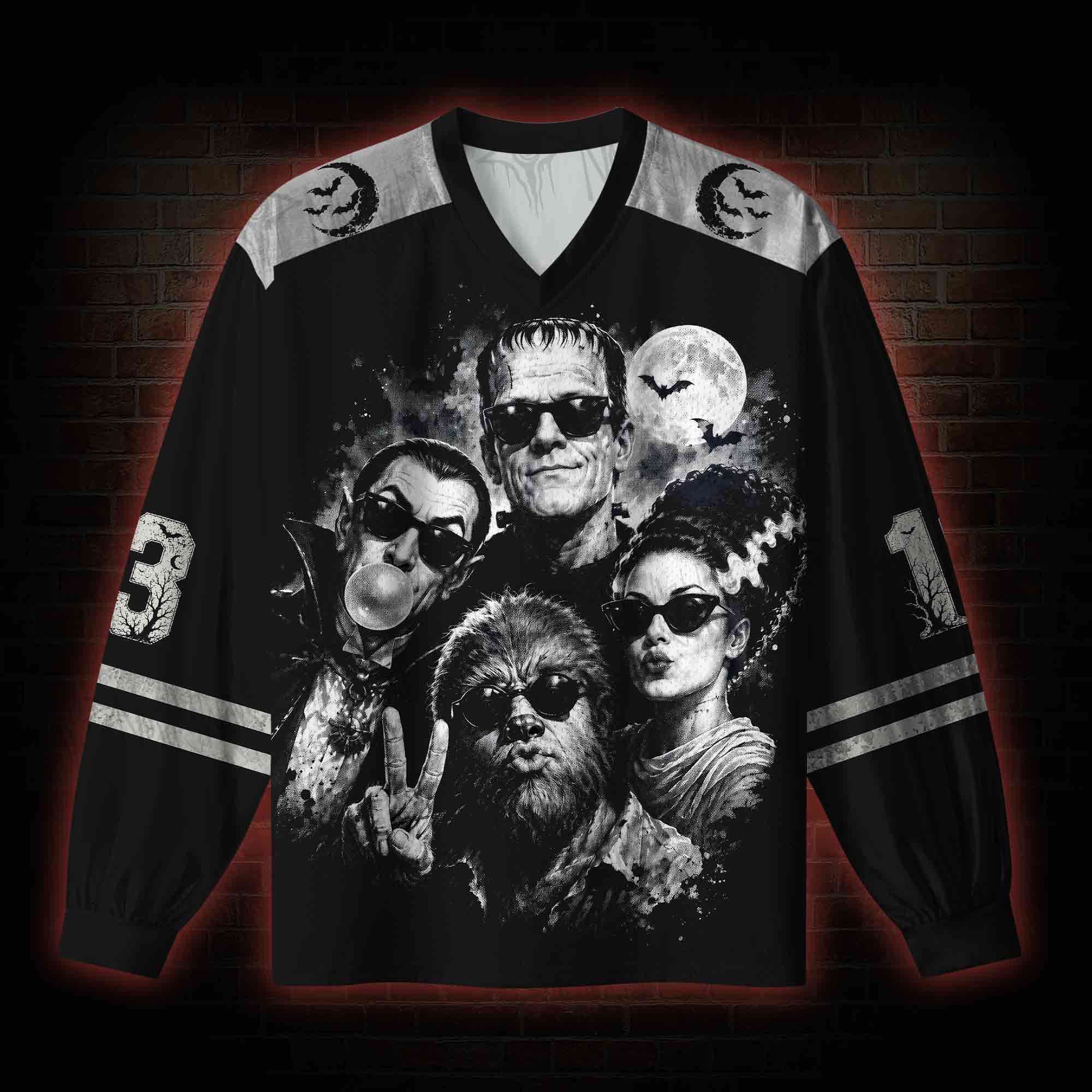 Monsters Selfie V-Neck Long Sleeve Jersey