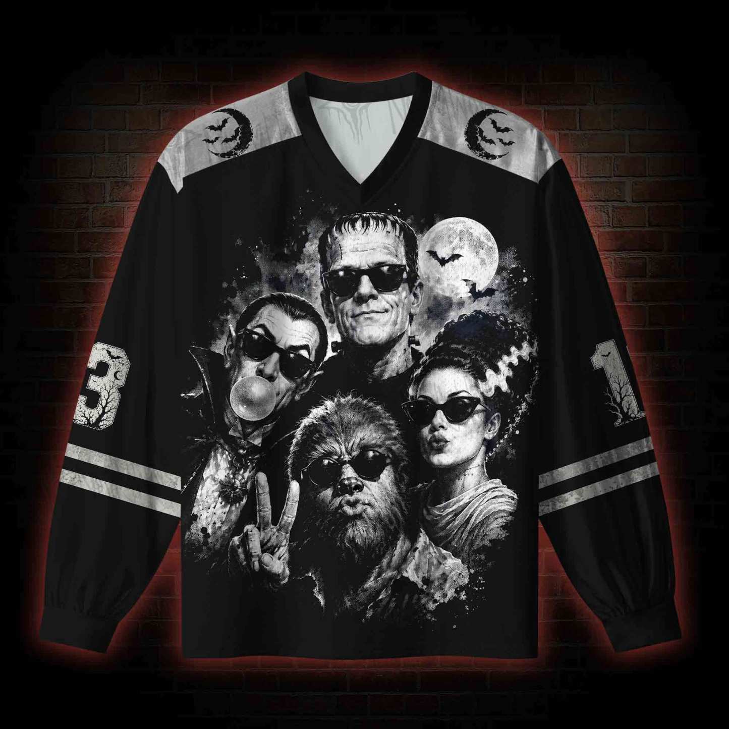 Monsters Selfie V-Neck Long Sleeve Jersey