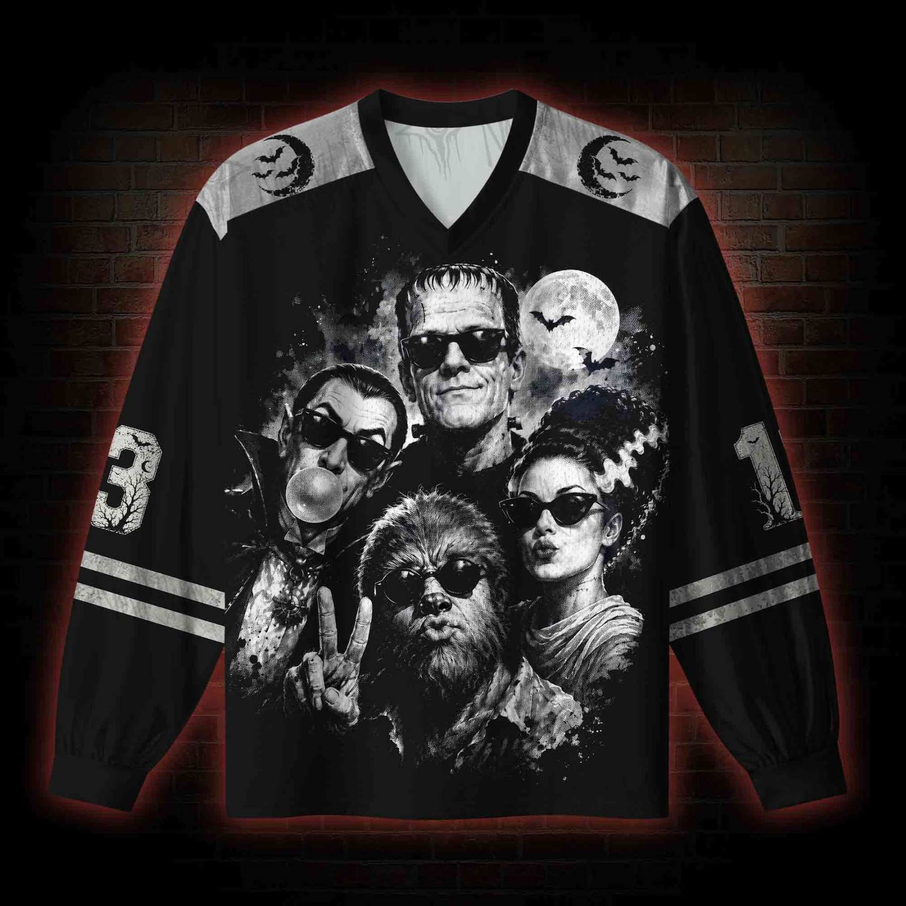 Monsters Selfie V-Neck Long Sleeve Jersey