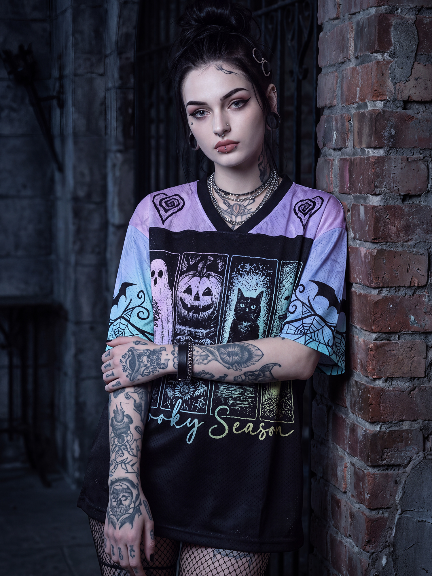 Spooky Season Cat Mesh Jersey