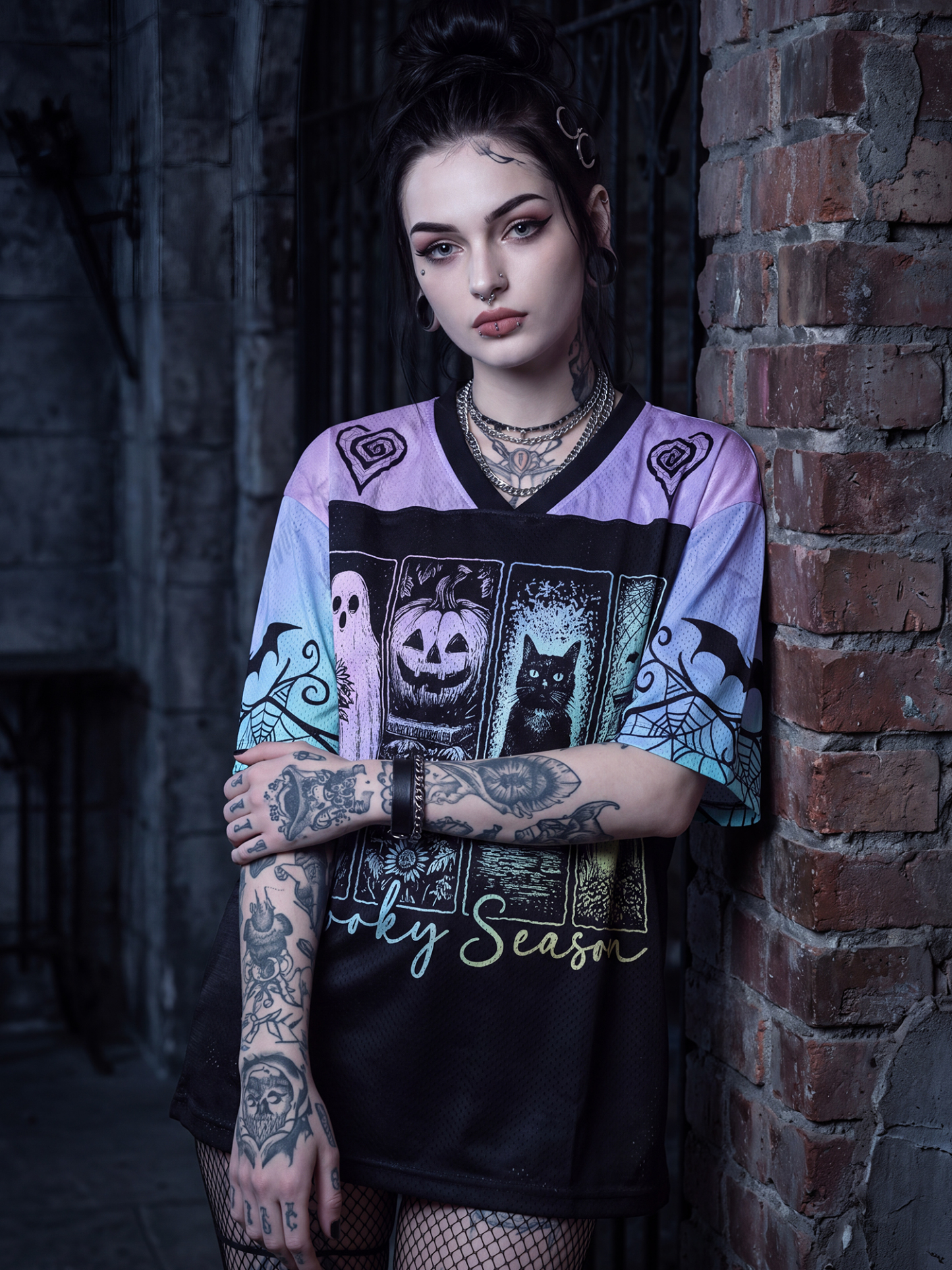 Spooky Season Cat Mesh Jersey