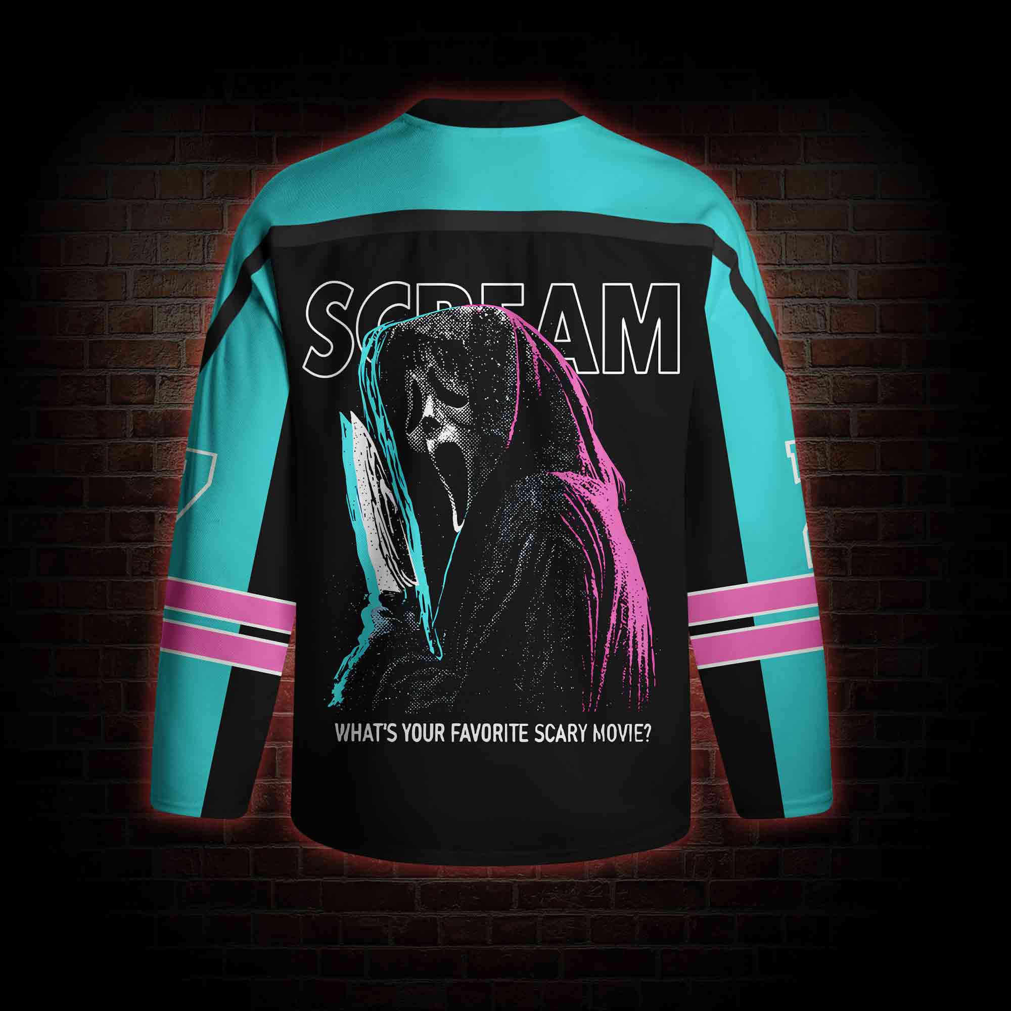 What's Your Favortie Scary Movie? Horror Long Sleeve Hockey Jersey