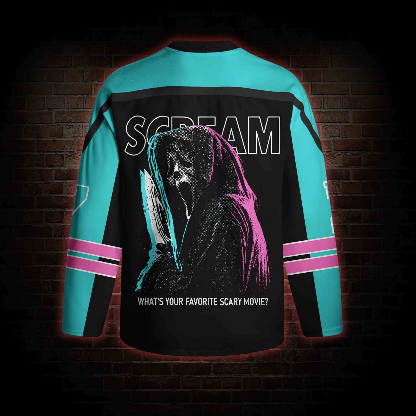 What's Your Favortie Scary Movie? Horror Long Sleeve Hockey Jersey
