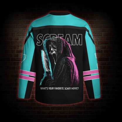 What's Your Favortie Scary Movie? Horror Long Sleeve Hockey Jersey