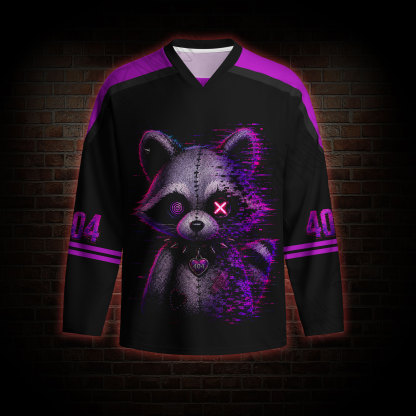 Error 404 Raccoon Long Sleeve Hockey Jersey