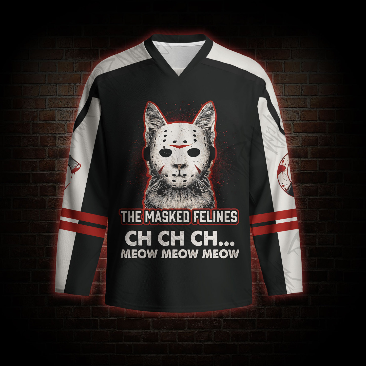 Meow Meow Meow Long Sleeve Hockey Jersey