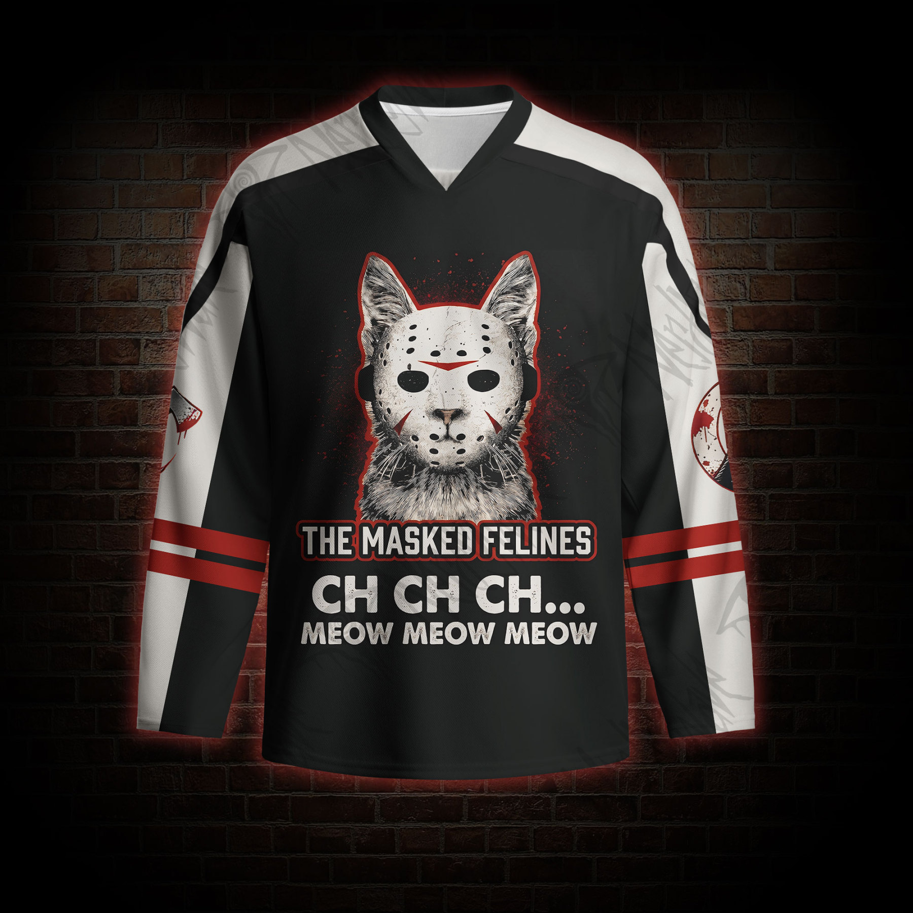 Meow Meow Meow Long Sleeve Hockey Jersey