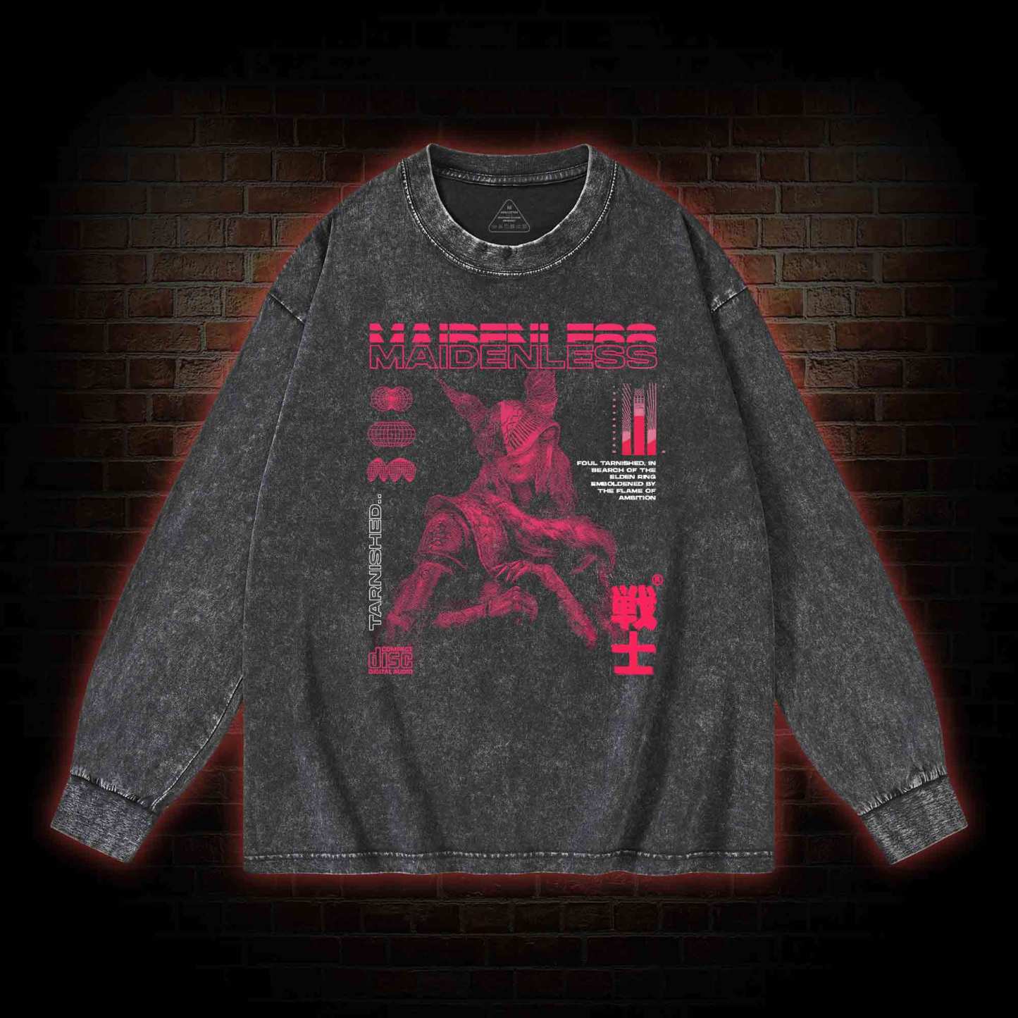 Maidenless Warrior Washed Long-Sleeve T-shirt
