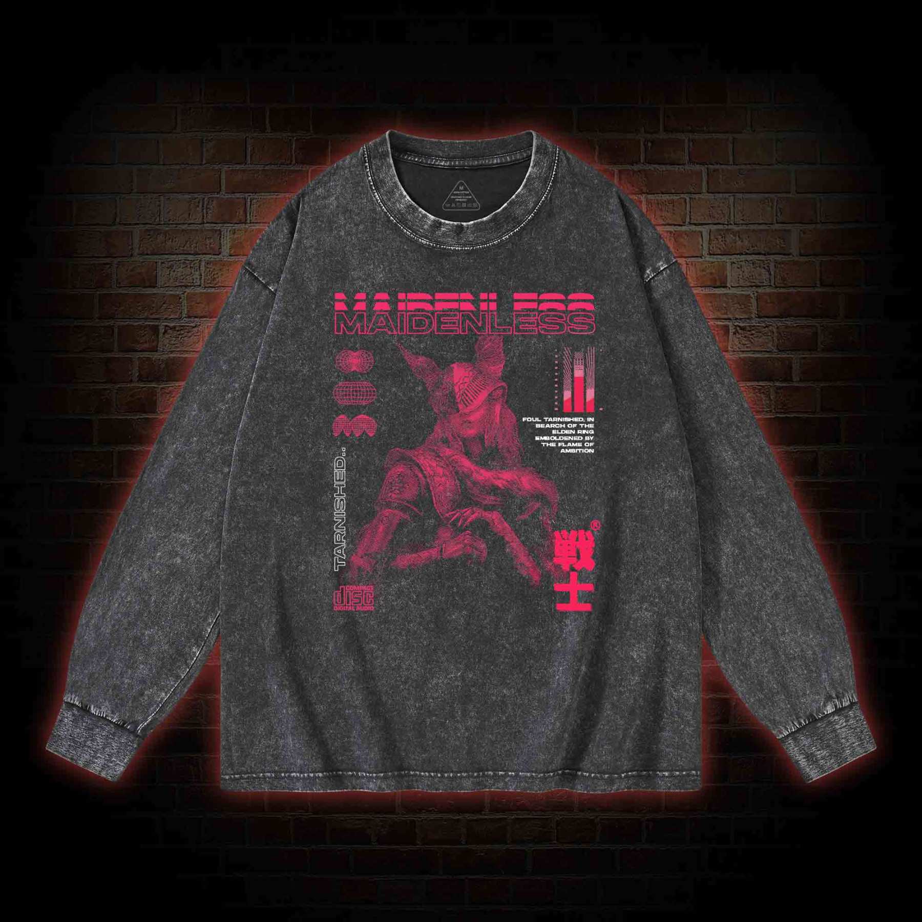 Maidenless Warrior Washed Long-Sleeve T-shirt