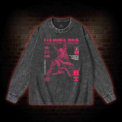 Maidenless Warrior Washed Long-Sleeve T-shirt