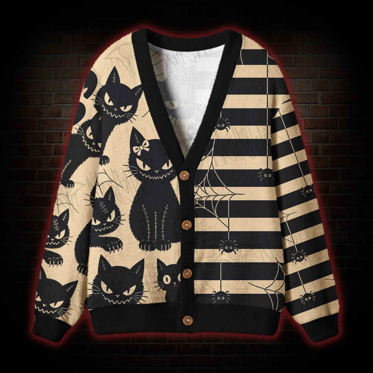 Mischief Black Cat Cardigan Sweater