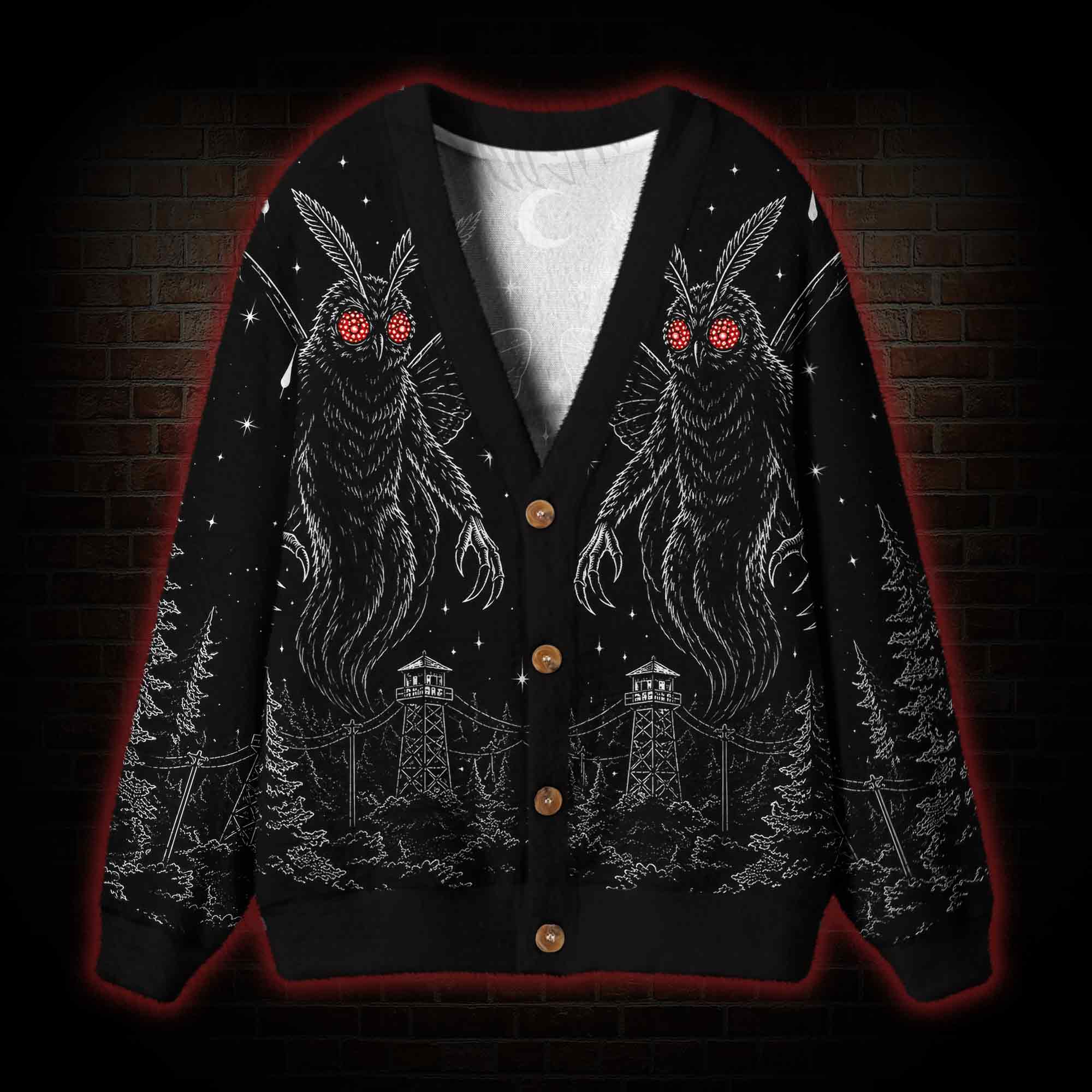 Mothman Omen Cardigan Sweater
