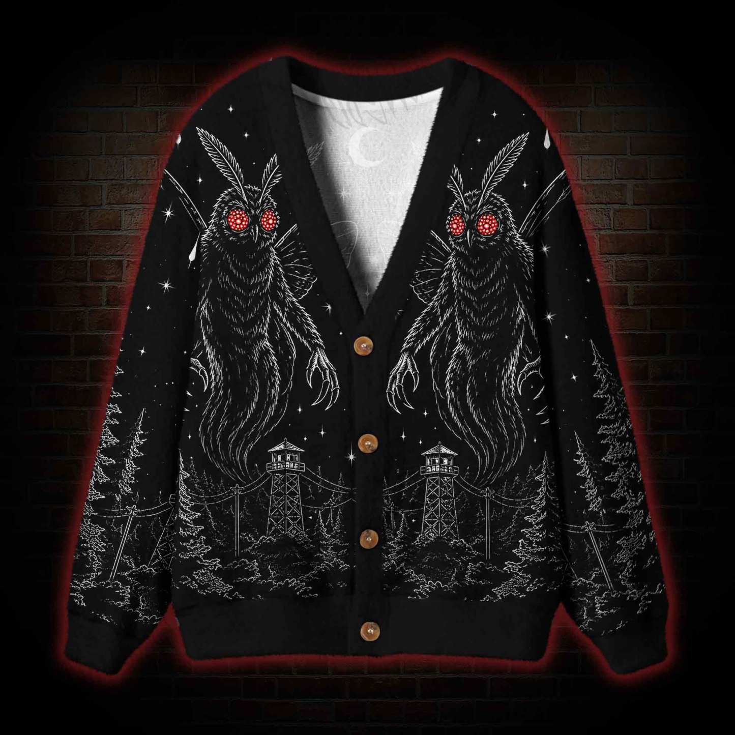 Mothman Omen Cardigan Sweater