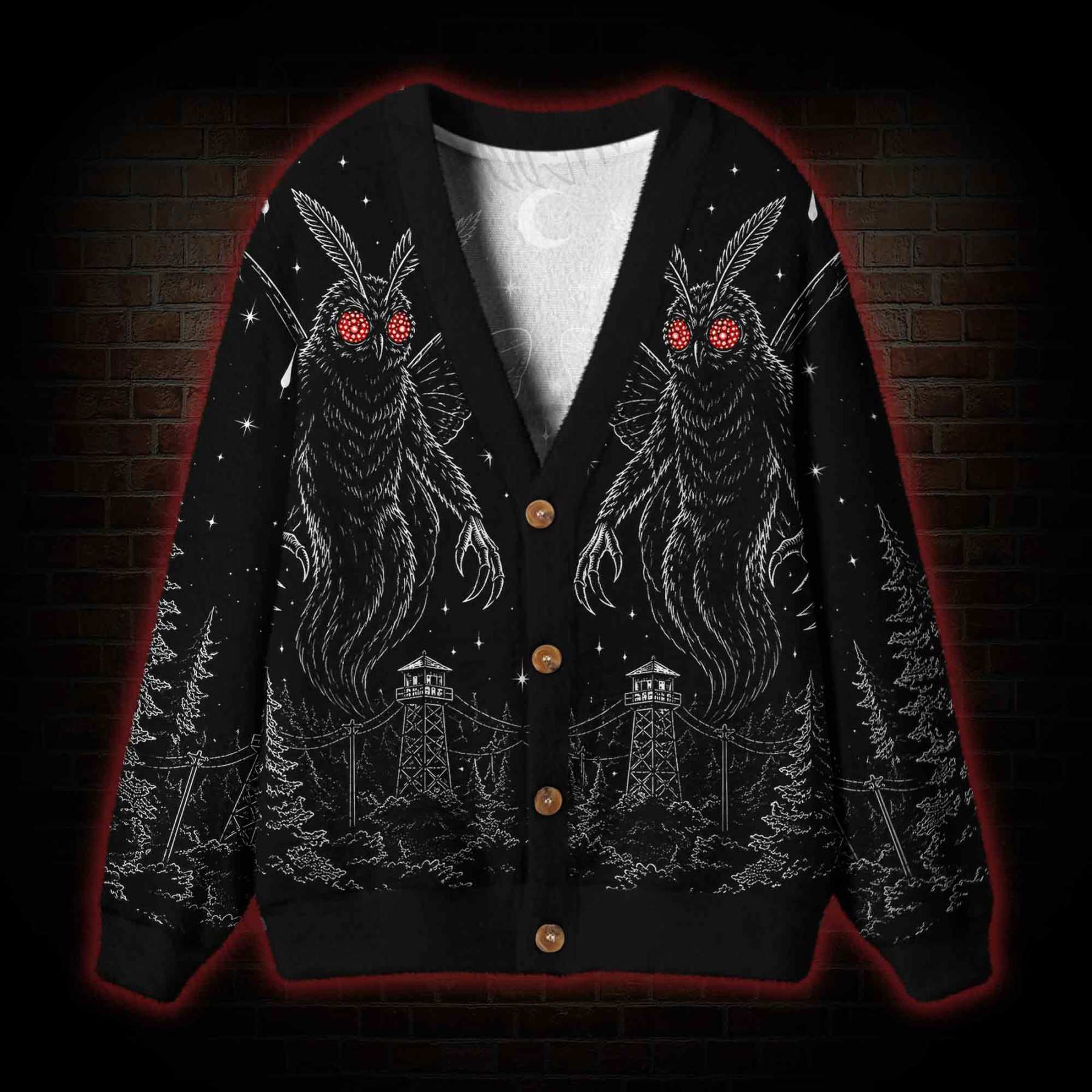 Mothman Omen Cardigan Sweater