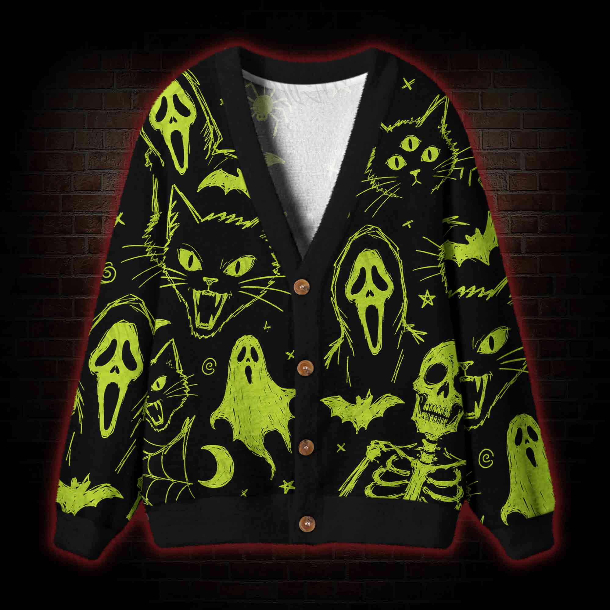 Midnight Scream Cardigan Sweater